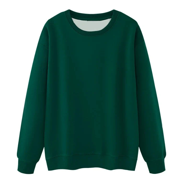 Unisex-sweatshirt med lange ærmer og rund hals, foret basic-overdel