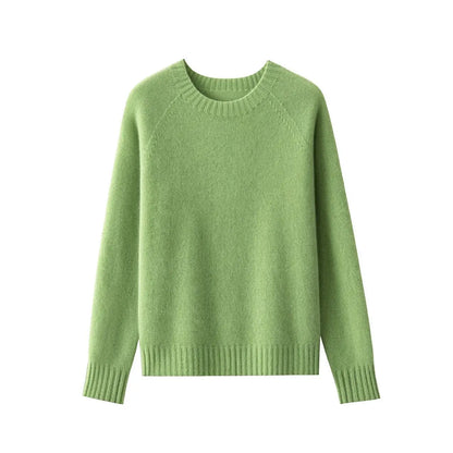 Damen Pullover Rundhalsausschnitt Langarm Strickpullover