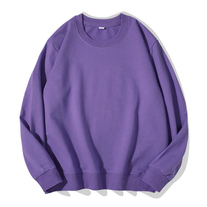 Sudadera unisex de manga larga con cuello redondo, colores lisos