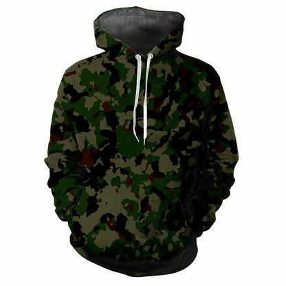 Hoodie Camouflage-Muster Kapuzenpullover mit Kängurutasche