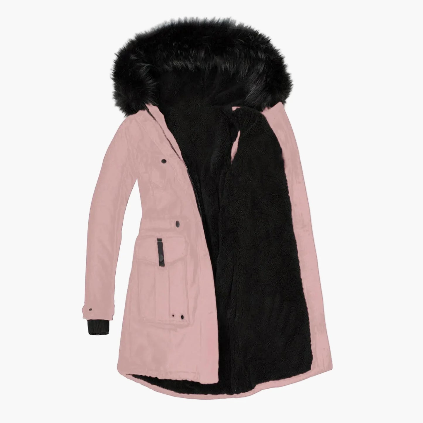 Giacca invernale da donna stile vintage con cappuccio e collo in pelliccia – Elegante cappotto per tutti i giorni e tempo libero
