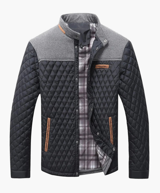 Heren Gewatteerd Jack Casual Bomber Overgangsjack met Geruit Voering – Modieuze Vrijetijdsjas voor Dagelijks Gebruik & Kantoor