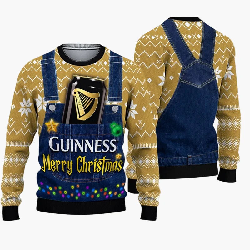 Maglione brutto di Natale da uomo – Divertente maglione da festa con scritta e motivo, ideale per Natale