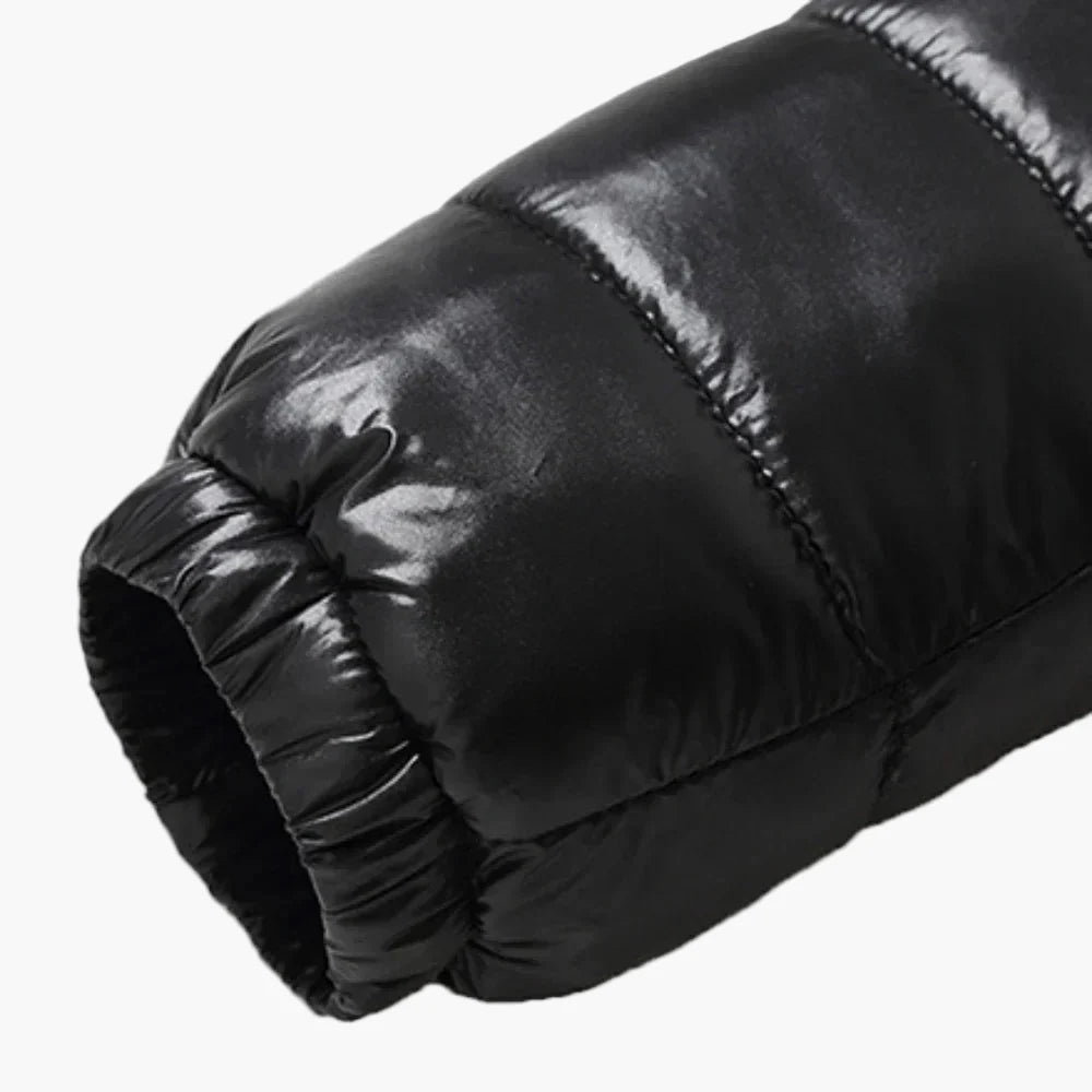 Męska pikowana kurtka zimowa w stylu puchowym plus size, casualowa kurtka outdoor na co dzień i na czas wolny