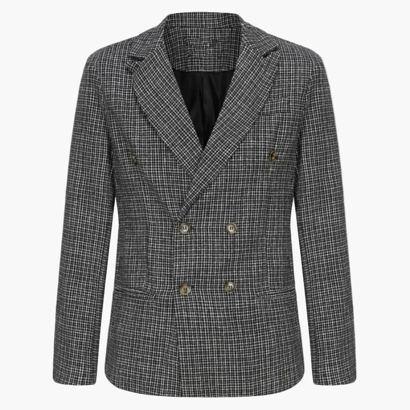 Męska nowoczesna dwurzędowa marynarka – elegancki blezer biznesowy i casual