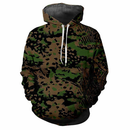 Hoodie Camouflage-Muster Kapuzenpullover mit Kängurutasche