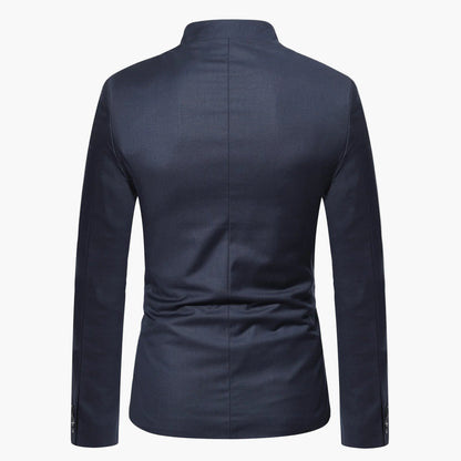 Giacca da uomo con collo alla coreana – Design moderno del blazer per lavoro e occasioni festive