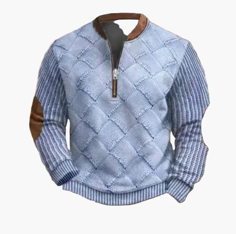 Męski sweter z półzamkiem – stylowy wzór dzianiny na jesień i zimę