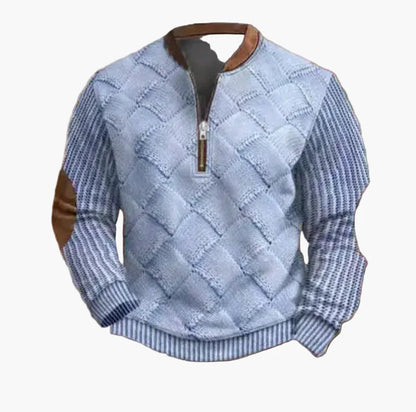 Męski sweter z półzamkiem – stylowy wzór dzianiny na jesień i zimę