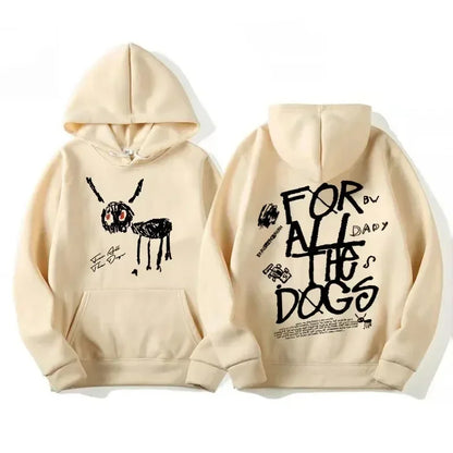 Bluza z kapturem i wyrazistym nadrukiem – motyw For All The Dogs