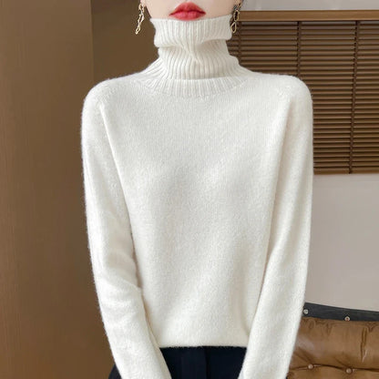 Damen Rollkragenpullover mit langen Ärmeln - Kuscheliger Strickpullover