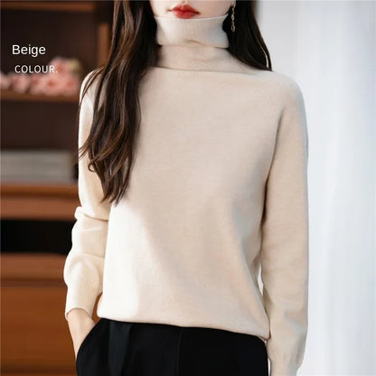 Dolcevita da donna a maniche lunghe, in maglia fine, modello basic