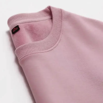 Felpa unisex a maniche lunghe e girocollo, con fodera in pile, polsini a coste, calda per l'inverno