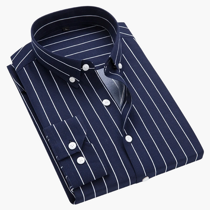 Herren Business-Freizeit Hemd mit Streifenmuster – Klassisch, Modern, Vielseitig