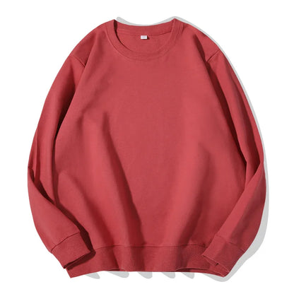 Sudadera unisex de manga larga con cuello redondo, colores lisos