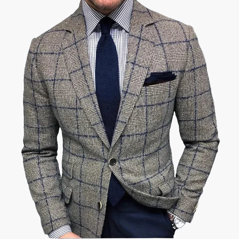 Veste à carreaux slim fit business moderne pour homme – Veste élégante pour le bureau et les occasions spéciales