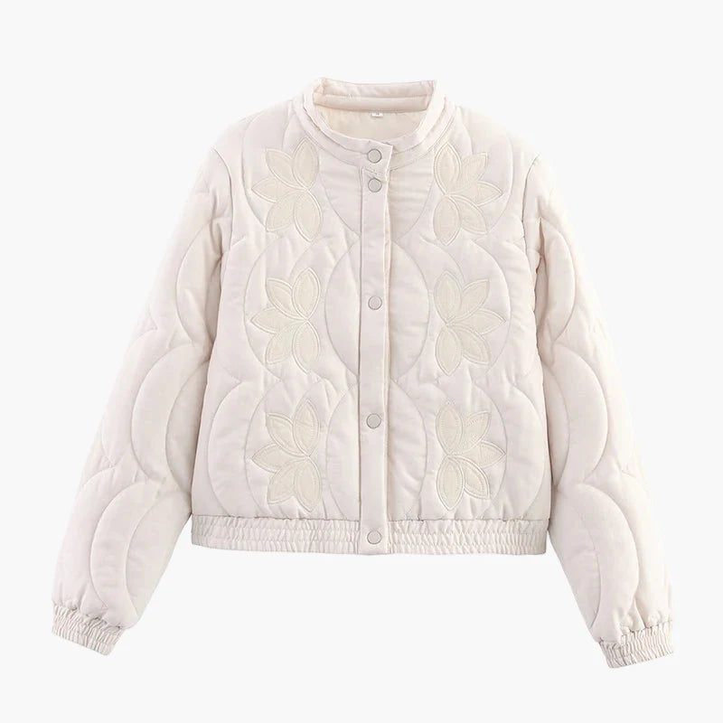 Chaqueta acolchada de mujer con estampado floral – Chaqueta de transición a la moda estilo boho para el día a día y tiempo libre