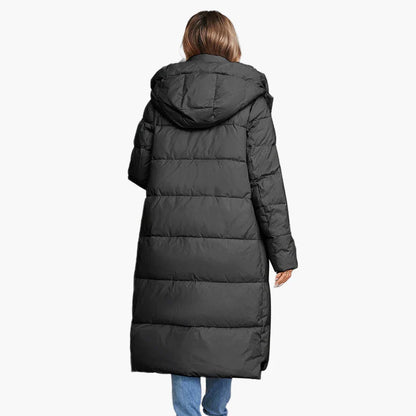 Cappotto invernale trapuntato da donna con cappuccio – Parka lungo e caldo per tutti i giorni e tempo libero