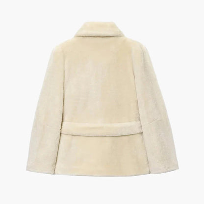 Damen Kurzmantel mit Gürtel und klassischem Kragen – Eleganter Alltagsmantel