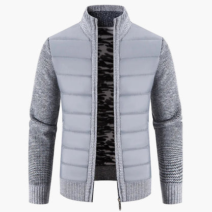 Herre quiltet jakke i urban casual look – Komfortabel fritids-zipper med strikkede ærmer