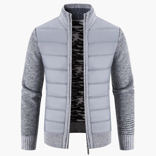 Heren gewatteerd jack in Urban Casual look – Comfortabele vrijetijds-zipper met gebreide mouwen