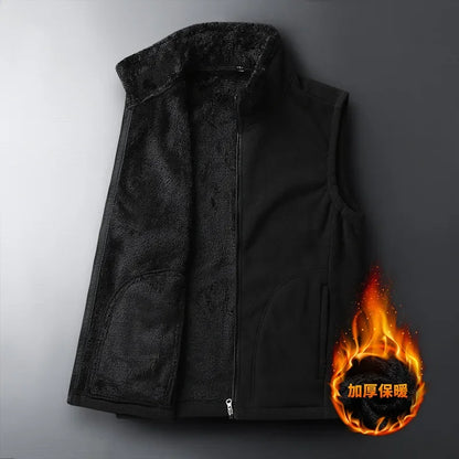 Unisex vinterfleecevest med ståkrage og fleecefôr