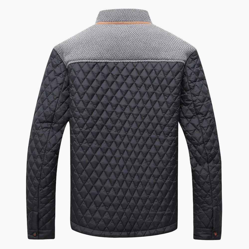Doudoune matelassée homme bomber casual avec doublure à carreaux – veste de loisirs tendance pour le quotidien et le bureau