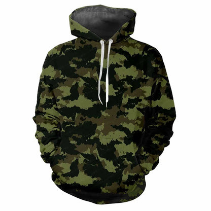 Hoodie Camouflage-Muster Kapuzenpullover mit Kängurutasche