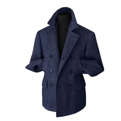 Herren Klassischer Doppelreihiger Blazer im Vintage-Stil – Eleganter Mantel für Business und Freizeit