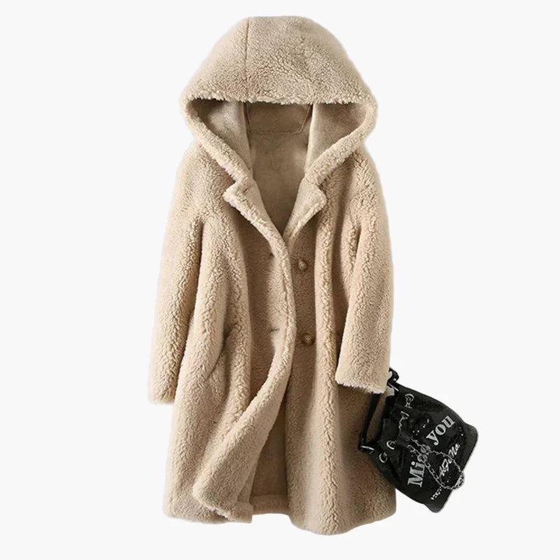 Damen Kapuzenmantel Teddyfell Stil – Warmer Winter Alltagsmantel