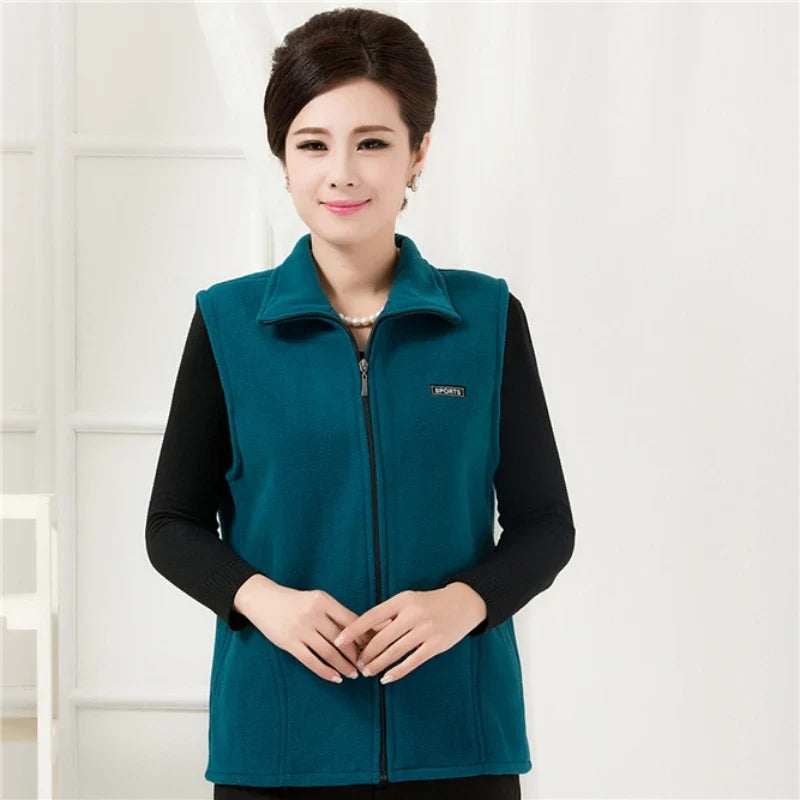 Fleece Weste mit Reißverschluss Stehkragen Damen oder Herren Unisex