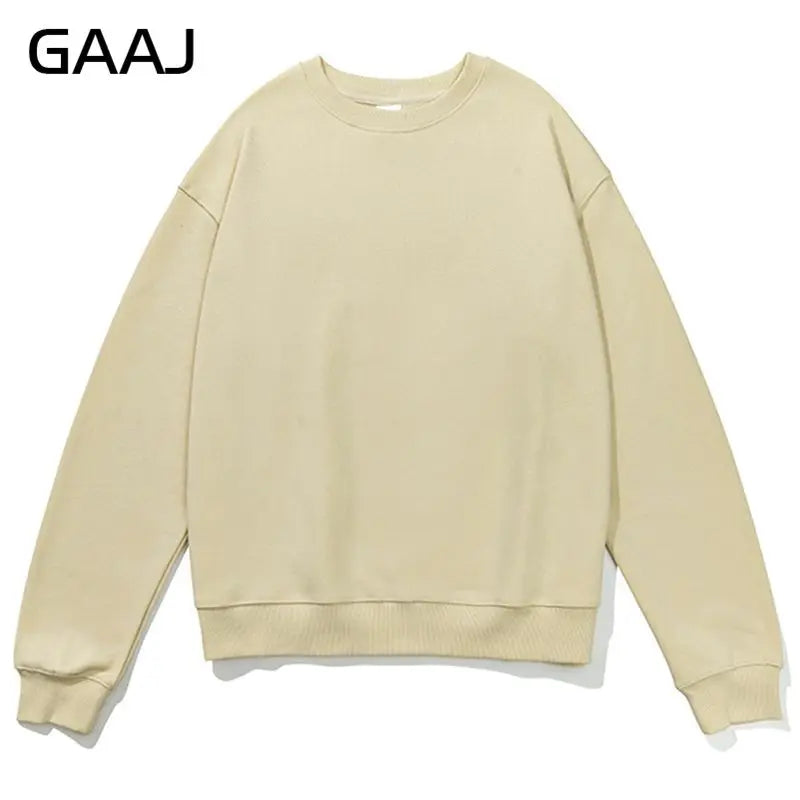 Unisex-sweatshirt med lange ærmer, rund hals, afslappet basic-overdel