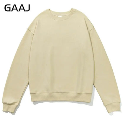 Unisex-sweatshirt med lange ærmer, rund hals, afslappet basic-overdel