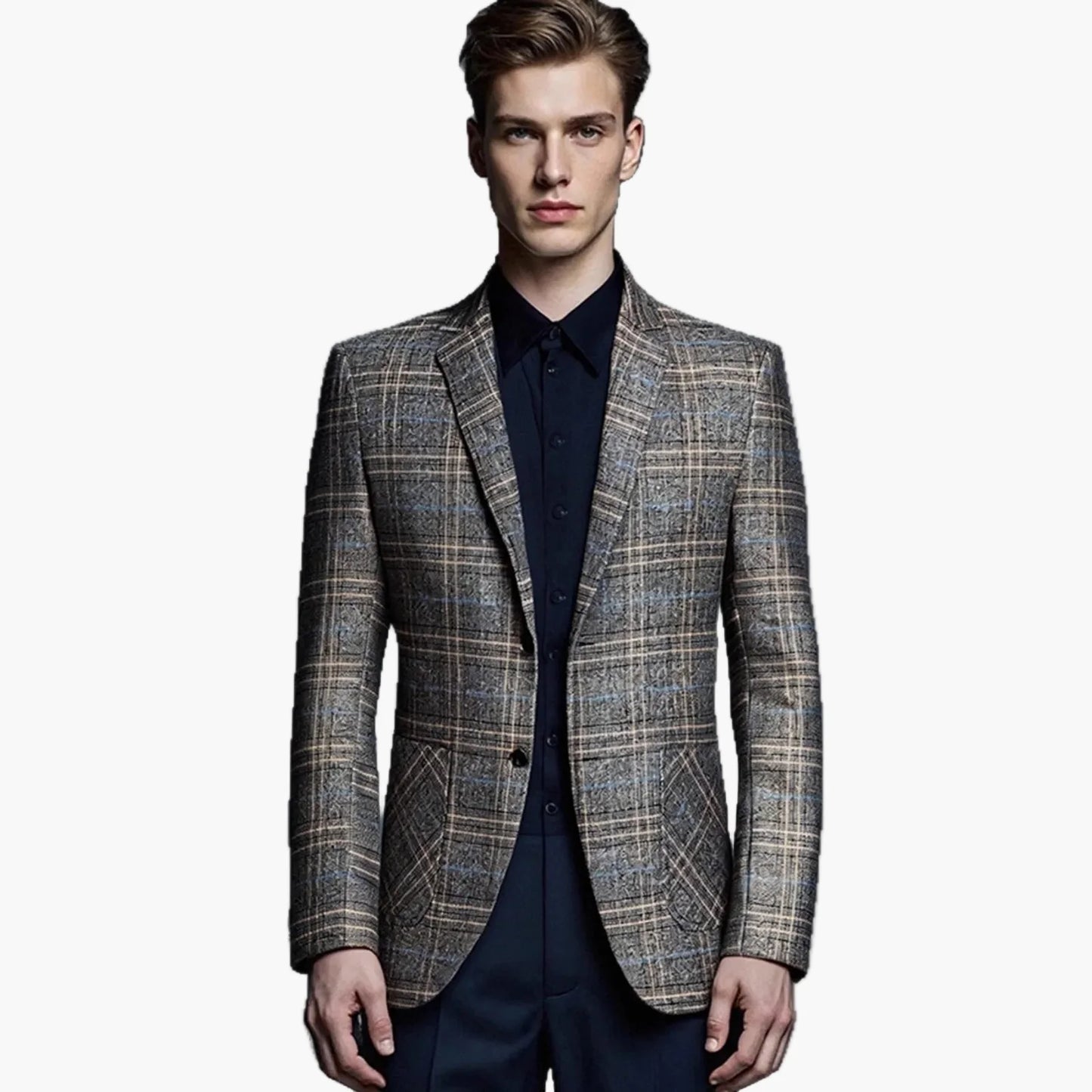 Giacca business da uomo moderna a quadri – Giacca elegante per ufficio e occasioni speciali