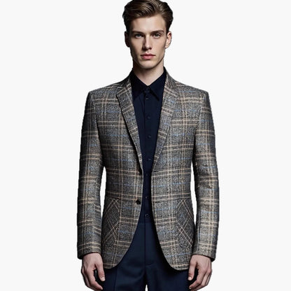 Giacca business da uomo moderna a quadri – Giacca elegante per ufficio e occasioni speciali