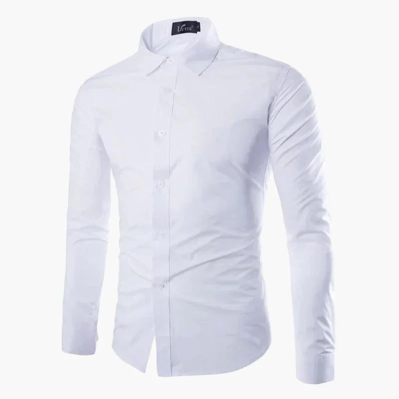 Herre business fritidsskjorte slim fit moderne langermet skjorte – Elegant stil for kontor og hverdag