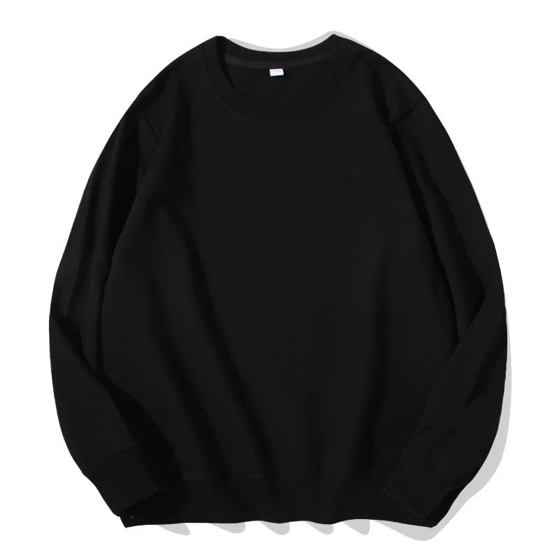 Sudadera unisex de manga larga con cuello redondo, colores lisos