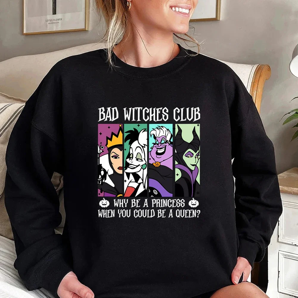 Bad Witches Club Sweatshirt für Damen, bedruckt, Rundhalsausschnitt