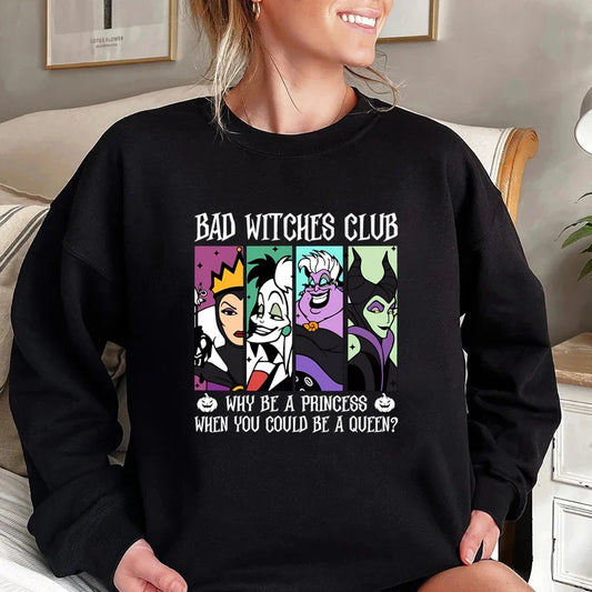 Bad Witches Club Sweatshirt für Damen, bedruckt, Rundhalsausschnitt