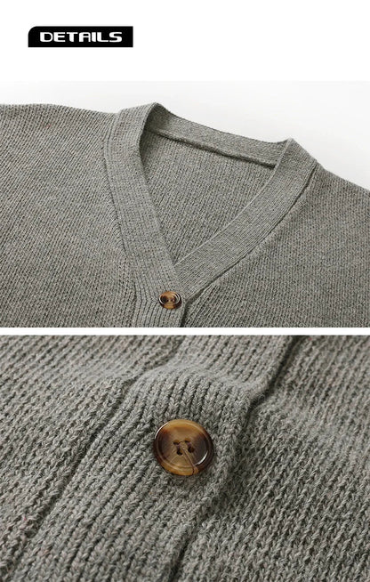 Cardigan med V-hals og striber, unisex