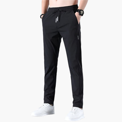 Herr Joggingbyxor slim fit – Sportiga fritidsbyxor med elastisk midja och dragsko