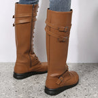 Veterlaarzen voor dames met gesp