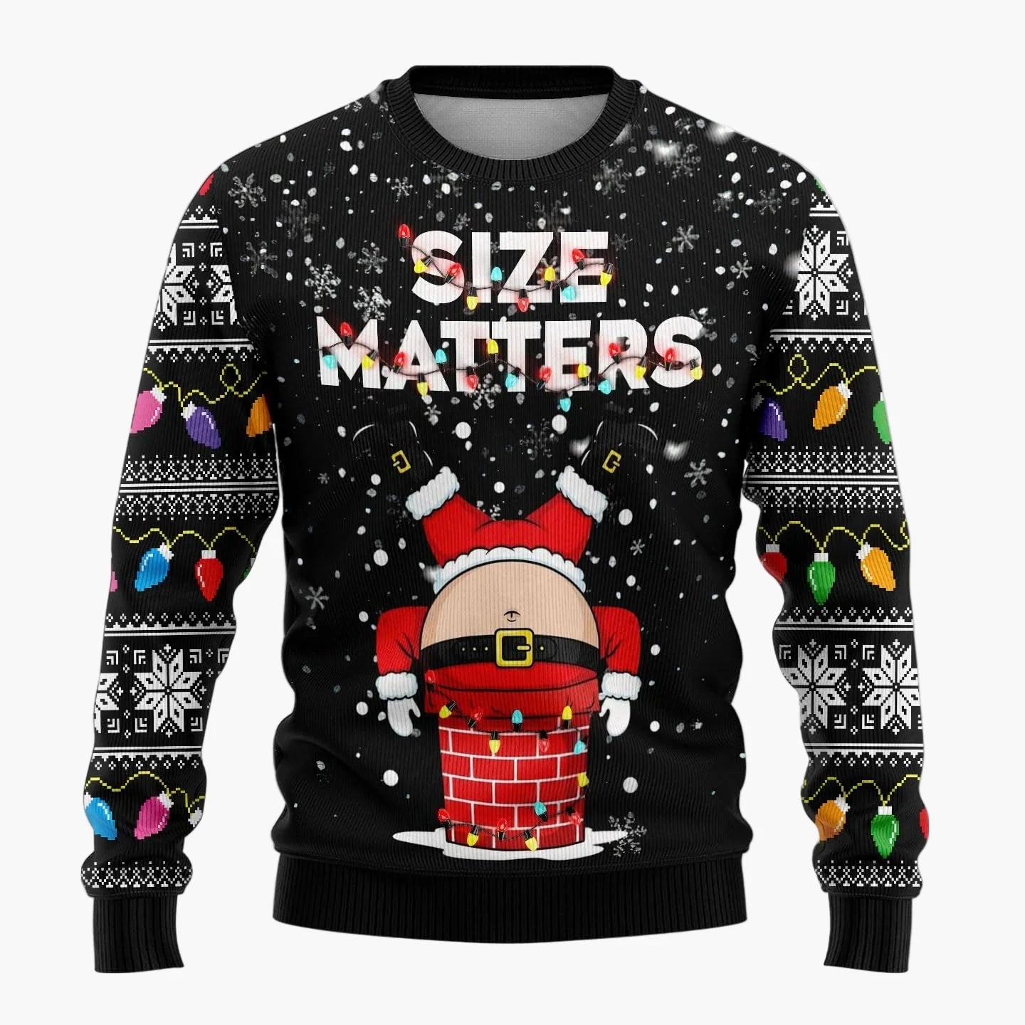 Męski zabawny świąteczny sweter Ugly Christmas Sweater z figlarnym Mikołajem na imprezy
