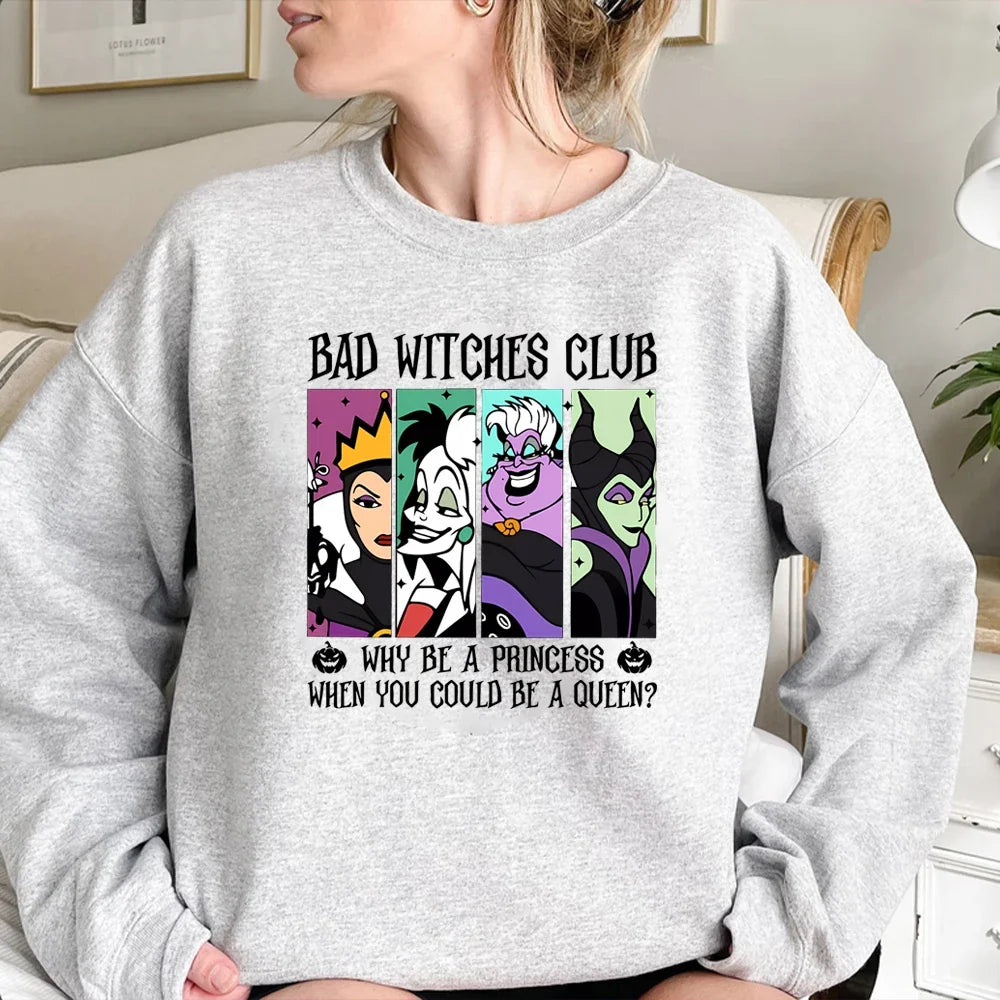 Bad Witches Club Sweatshirt für Damen, bedruckt, Rundhalsausschnitt