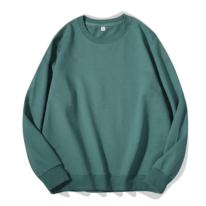 Sudadera unisex de manga larga con cuello redondo, colores lisos