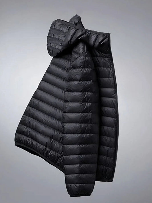 Steppjacke mit Kapuze für Herren, Schwarz