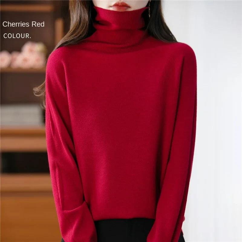 Dolcevita da donna a maniche lunghe, in maglia fine, modello basic