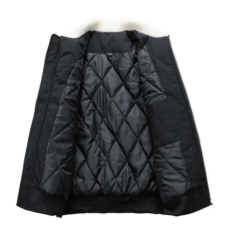 Herren Winter Bomberjacke mit Teddykragen – Modischer Freizeit- und Alltagsbegleiter