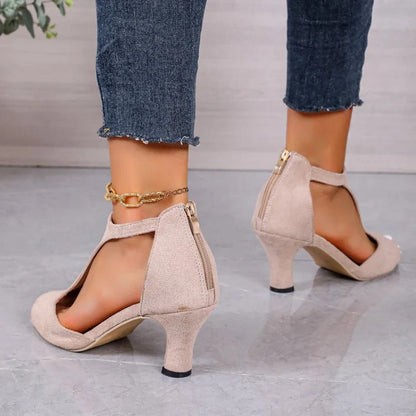 Damen Sandalette mit Absatz – Elegante T-Strap High Heels für festliche Anlässe und Alltag