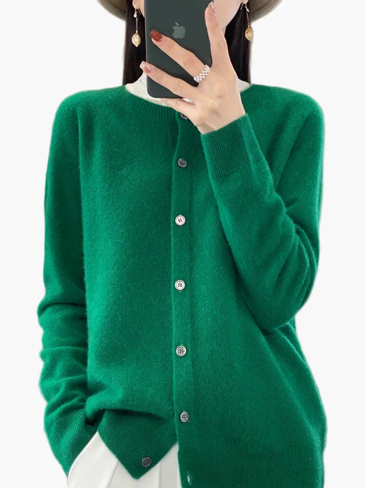 Dames Gebreid Vest Klassiek Elegant – Cardigan voor Dagelijks Gebruik en Kantoor